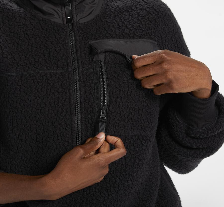 Hoka One One Womens Hoodie - Fleece Sky - Black - EVCI43265